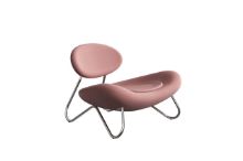 Billede af Woud Meadow Lounge Chair SH: 37 cm - Vidar Pink/Chrome