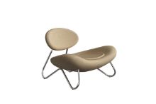 Billede af Woud Meadow Lounge Chair SH: 37 cm - Ecriture Beige/Chrome