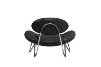 Billede af Woud Meadow Lounge Chair SH: 37 cm - Dunes Leather Black/Chrome