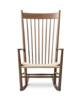 Billede af Fredericia Furniture 16000 J16 Wegner Gyngestol SH: 42 cm - Olieret Valnød/Naturfarvet Flet