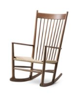 Billede af Fredericia Furniture 16000 J16 Wegner Gyngestol SH: 42 cm - Olieret Valnød/Naturfarvet Flet