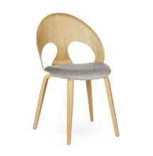 Billede af Vermund VL1100 Spisebordsstol SH: 46 cm - Olieret Eg/Lysegrå Re-Wool