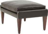 Billede af GUBI V11 Ottoman H: 35 cm Fully Upholstered - Solid American Walnut/Smooth Leather Coffee