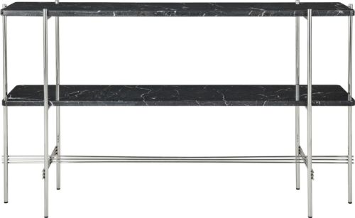 GUBI TS Console 120x30 cm - Polished Steel/Black Marquina Marble
