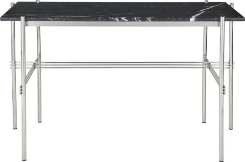 GUBI TS Desk 120x60 cm - Polished Steel/Black Marquina Marble