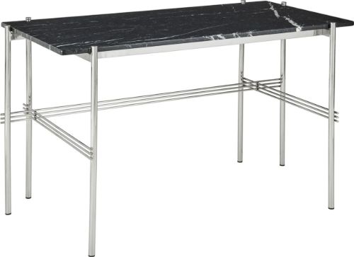 GUBI TS Desk 120x60 cm - Polished Steel/Black Marquina Marble