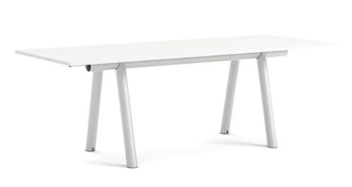 HAY Boa Table 1100 280x110x95 cm - Metallic Grey/White Laminate