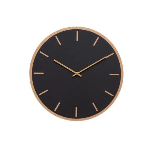 Hemverk Vægur Ø: 28 cm – Nero Oak/Gold