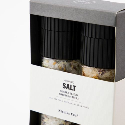 Nicolas Vahé Gaveæske Organic Secret Blend & Salt w. Garlic & Chilli