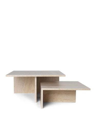 Ferm Living Distinct Grande Duo Sofabord 133x70 cm - Travertine