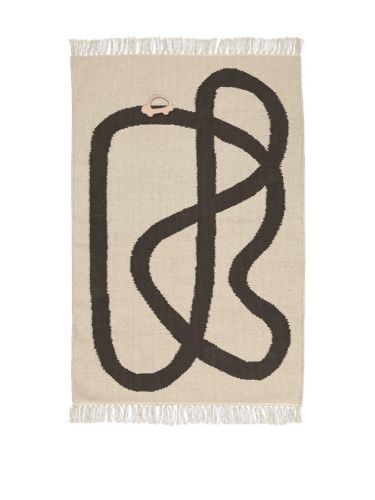Ferm Living Lane Rug 70x105 cm - Off-White/Chocolate
