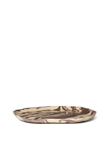 Ferm Living Ryu Platter B: 34 cm - Sand/Brown 
