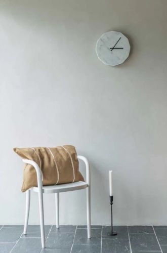 Hemverk Vægur Ø: 28 cm – Marble Bianco/Black