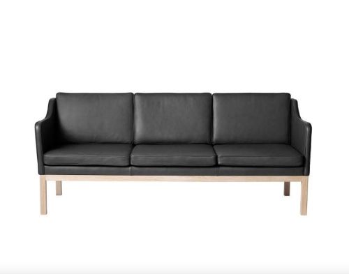 FDB Møbler J182 MK46 3 Personers Sofa L: 203 cm - Sort Læder