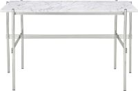 Billede af GUBI TS Desk 120x60 cm - Polished Steel/White Carrara Marble 