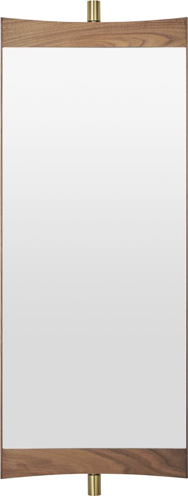 Billede af GUBI Vanity Wall Mirror 1 28x73,8 cm - American Oiled Walnut/Brass
