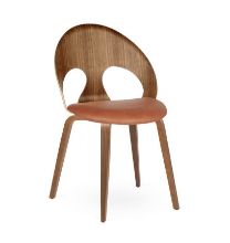 Billede af Vermund VL1100 Spisebordsstol SH: 46 cm - Olieret Valnød/Sierra Cognac Læder