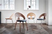 Billede af Vermund VL1100 Spisebordsstol SH: 46 cm - Olieret Valnød/Sierra Cognac Læder