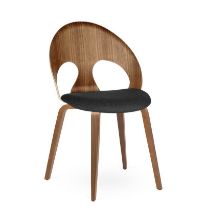 Billede af Vermund VL1100 Spisebordsstol SH: 46 cm - Olieret Valnød/Sort Re-Wool