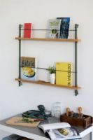 Billede af Moebe Magazine Shelving 73x85 cm - Oak/Pine Green