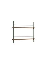 Billede af Moebe Magazine Shelving 73x85 cm - Smoked Oak/Pine Green