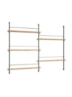 Billede af Moebe Magazine Shelving 123x162 cm - Oak/Pine Green