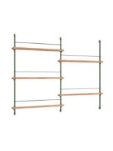 Billede af Moebe Magazine Shelving 123x162 cm - Oak/Pine Green