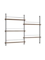 Billede af Moebe Magazine Shelving 123x162 cm - Smoked Oak/Black