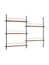 Billede af Moebe Magazine Shelving 123x162 cm - Smoked Oak/Black