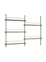 Billede af Moebe Magazine Shelving 123x162 cm - Smoked Oak/Pine Green
