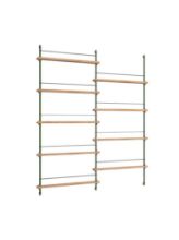 Billede af Moebe Magazine Shelving 188x162 cm - Oak/Pine Green