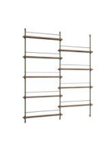 Billede af Moebe Magazine Shelving 188x162 cm - Smoked Oak/Pine Green