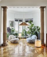 Billede af GUBI Adnet Coffee Table Ø: 100 cm - Cream Leather