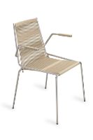 Billede af Thorup Copenhagen Noel Chair W.Armrest SH: 46 cm - Stål/Natur