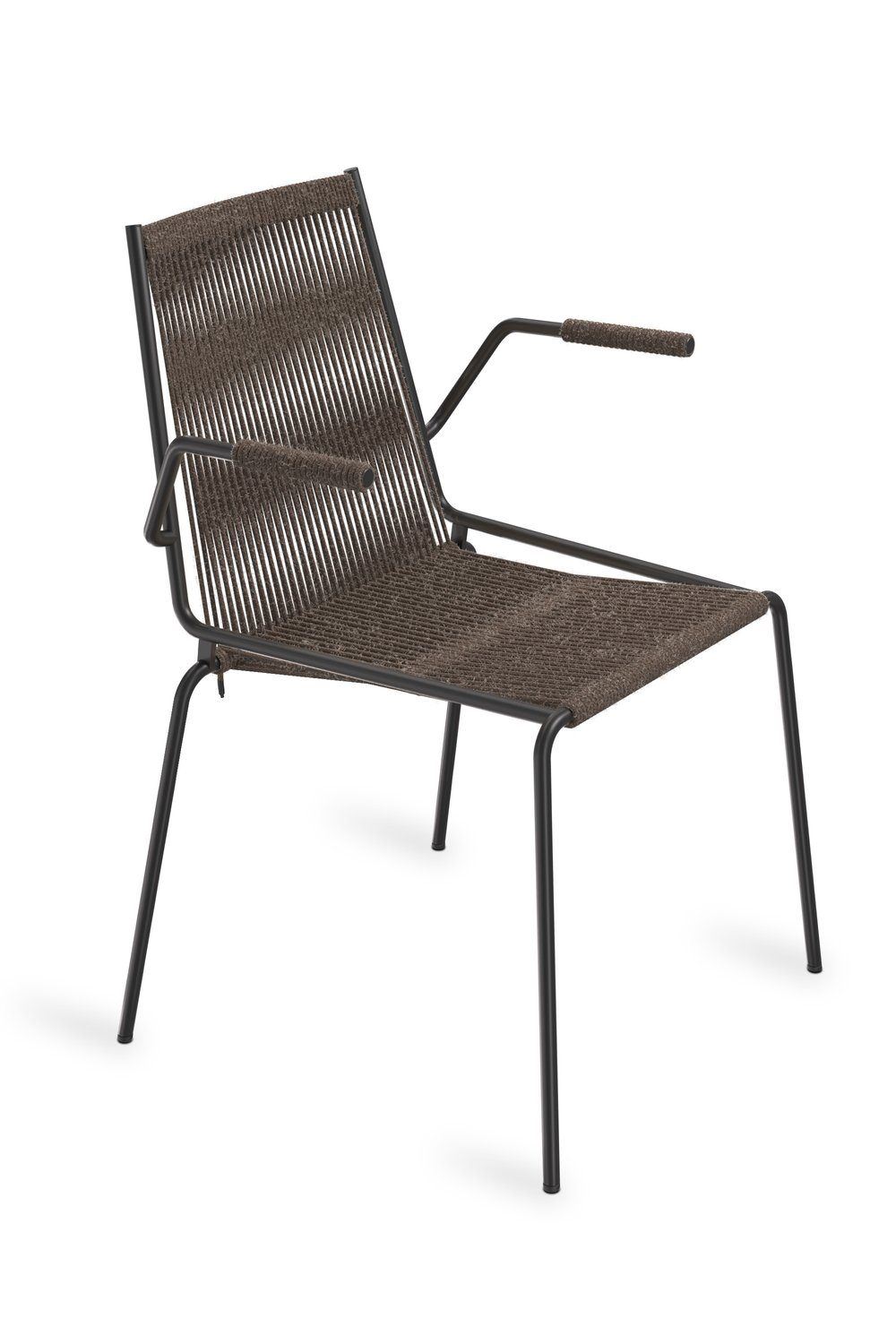 Billede af Thorup Copenhagen Noel Chair W.Armrest SH: 46 cm - Sort/Mørkegrå
