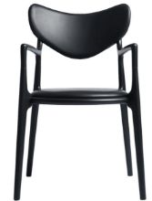 Billede af Ro Collection Salon Spisebordsstol Ryg og Sædepolstret SH: 47 cm - Malet Bøg/Rio Sort