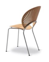 Billede af Fredericia Furniture 3398 Trinidad Stol SH: 45,5 cm - Olieret Eg/Børstet Rustfri Stål

