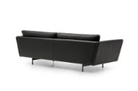 Billede af Mogens Hansen MH GRASP XL Sofa  L: 243 cm - Sort Baltique Luksuslæder/Runde Ben i Børstet Stål