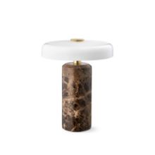 Billede af Design By Us Trip Portable Lamp H: 21 cm - Dark Emperador Marble/Opal