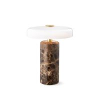 Billede af Design By Us Trip Portable Lamp H: 21 cm - Dark Emperador Marble/Opal