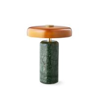 Billede af Design By Us Trip Portable Lamp H: 21 cm - Moss Marble/Amber
