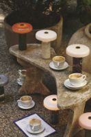 Billede af Design By Us Trip Portable Lamp H: 21 cm - Moss Marble/Amber
