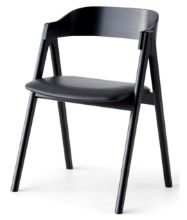 Billede af Findahl by Hammel METTE Spisebordsstol SH: 45 cm - Sortlakeret Eg/Sort Sydney Læder