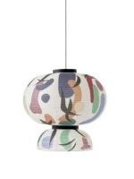 Billede af &Tradition Formakami JH5 Limited Edition Pendant Ø: 70 cm - Ivory White Printed Pattern/Black