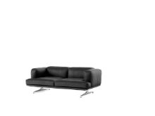 Billede af &Tradition Inland AV22 Sofa SH: 40 cm - Noble Black Leather/Polished Aluminium
