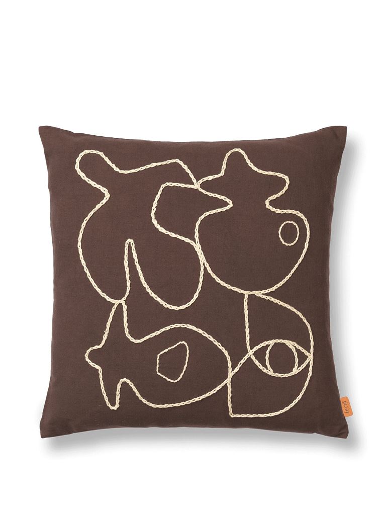 Billede af Ferm Living Figure Cushion 50x50 cm - Coffee/Sand