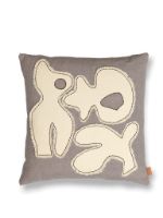 Billede af Ferm Living Figure Cushion 50x50 cm - Dark Taupe/Off-White