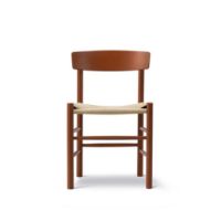 Billede af Fredericia Furniture 3239 J39 Mogensen Spisebordsstol SH: 46 cm - Heritage Red Bøg/Naturfarvet Flet