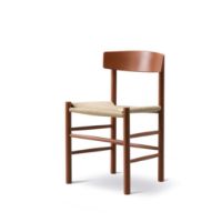Billede af Fredericia Furniture 3239 J39 Mogensen Spisebordsstol SH: 46 cm - Heritage Red Bøg/Naturfarvet Flet