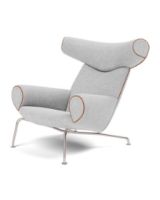 Billede af Fredericia Furniture Wegner Ox Chair  - Hallingdal 116/Max 95 Læder Cognac/Børstet Rustfrit Stål